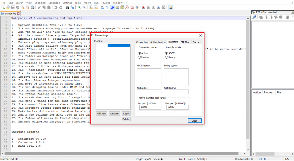 connect to ftp with notepad06 - نحوه اتصال به FTP با Notepad ++