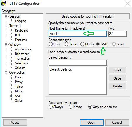 putty1 1 - اتصال به سرور لینوکس