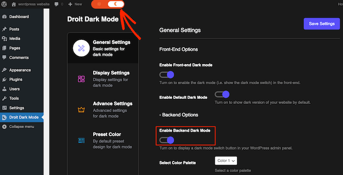 how to add dark mode to your wordpress website easy 08 - نحوه افزودن حالت شب به سایت خود