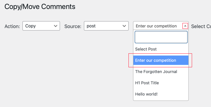 how to move comments between wordpress posts 04 - نحوه انتقال نظرات پست ها در وردپرس (آسان ترین روش)
