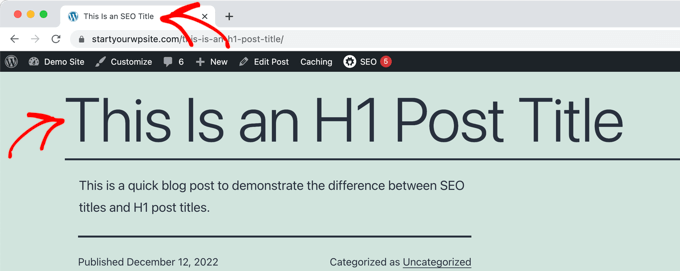 whats the difference seo title vs h1 post title in wordpress 09 - تفاوت عنوان مقاله با عنوان سئو و تاثیر تگ H1 در سئو وردپرس